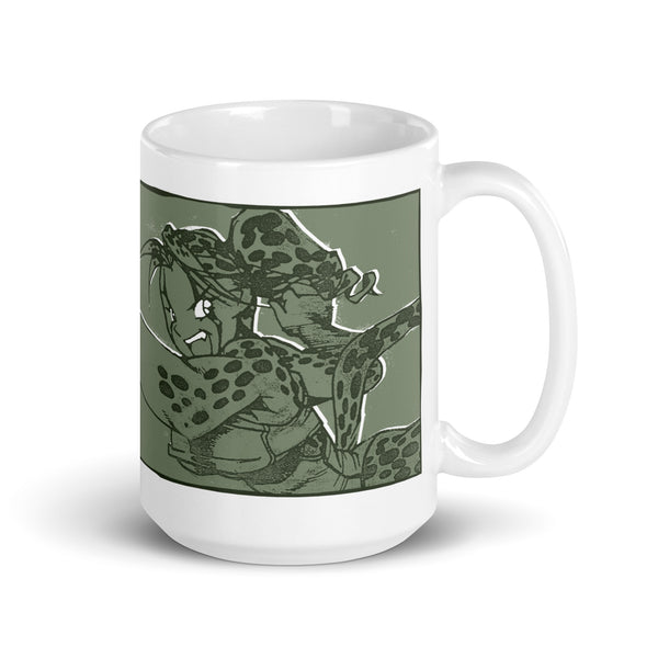 GD Cheetah White glossy mug